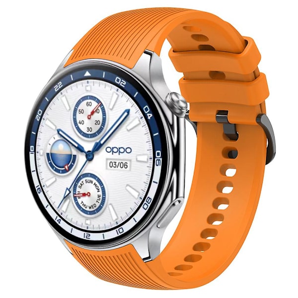 For Oppo Watch X udskiftning blød silikone rem justerbar urrem Orange