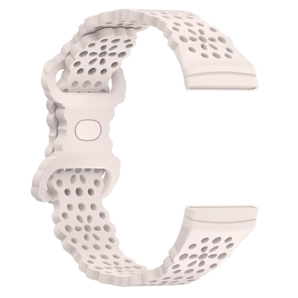 Silikoneurrem til Fitbit Versa 4 / 3 / Sense 1 / 2 Official Moon White