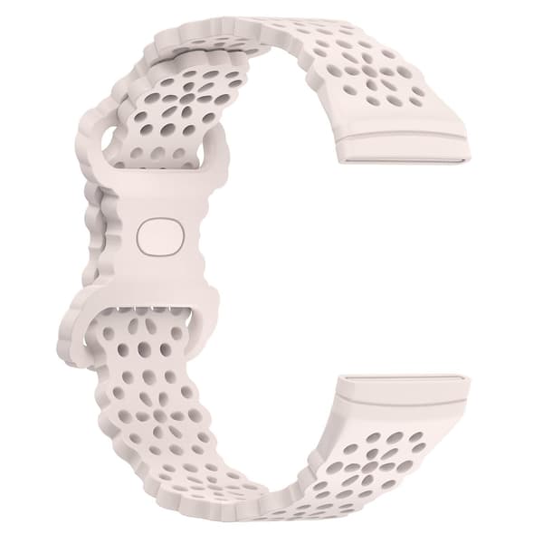 Silikoniranneke Fitbit Versa 4 / 3 / Sense 1 / 2 -laitteille Official Moon White