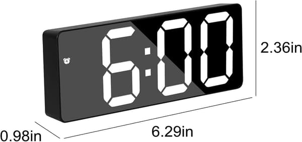 Digital väckarklocka stor LCD-display med kalender temperatur (vit)