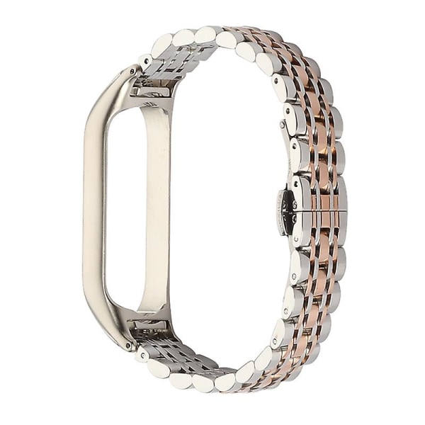 Stropp metall rustfritt stål for Mi Band 6 Xiaomi Mi Band 7 6 5 Stropp kompatibelt armbånd Armbånd Mi Band 5 4 3 Tilbehør For Mi band 6 Silver rose gold 2