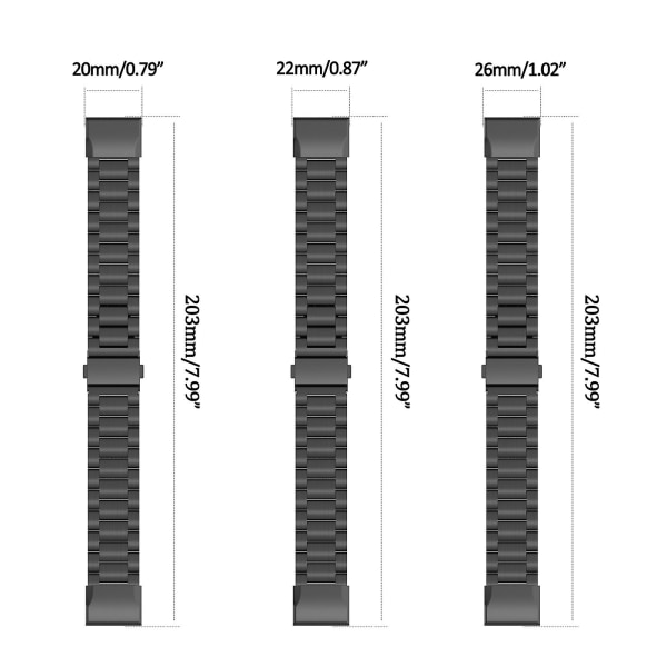 Svettsäker armband för Fenix ​​7/S/X 20mm/22mm/26mm antikorrosionsbälte Black FENIX 7S 20mm