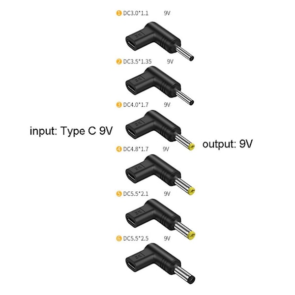 Bærbar PC Strømkobling Type C Til DC Strømadapter Plugg For Datamaskinlading