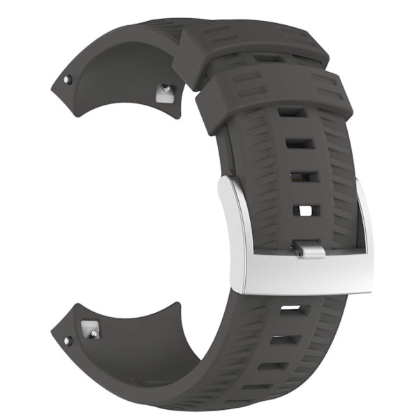 24 mm pehmeä silikoniranneke Suunto7 9 Baro -rannekkeen vaihtoon, rannekoru Suunto D5 Suunto 7 Sport -älykellolle Gray [silver buckle]