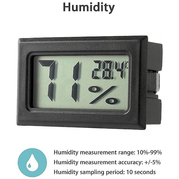 5-pack Mini Hygrometer Lille Digital Termometer Hygrometer Lcd Monitor Indendørs