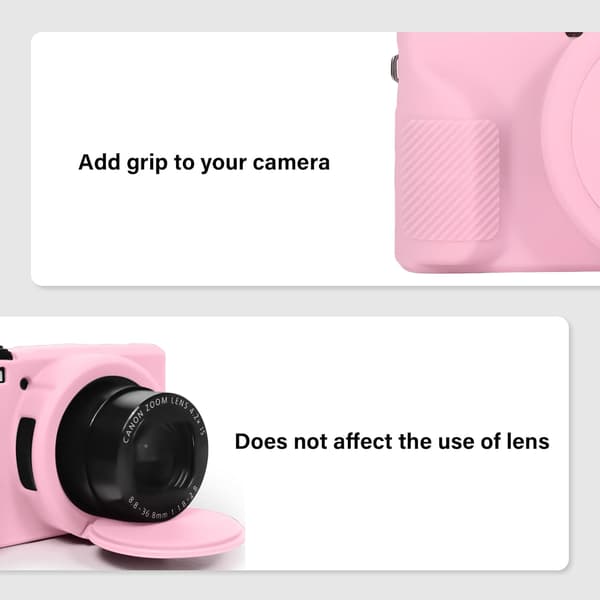 Etui - For Canon Powershot G7X Mark Iii Digitalkamera, Med Avtakbart Linsedeksel (Rosa)