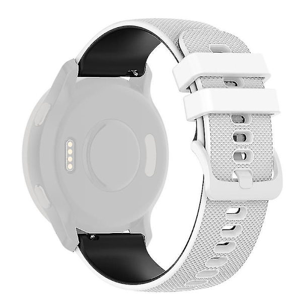 För Garmin Venu2 Plus/Vivoactive 3/Vivomove Sport Silikon Armband Ersättning Klockarmband 20mm White Black A Other Smartwatch Model