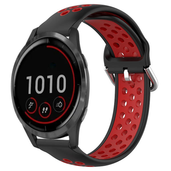 22 mm watch för Garmin Vivoactive4 Black  Red