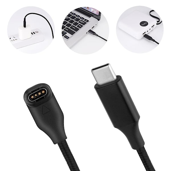 Power Laddare Laddningskabel Dockningsstation för Fenix7/7S/7X/6/5/5X Port C Elbow