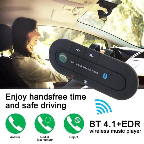 Bilhögtalartelefon, Solskydd Bluetooth 4.2 Handsfree Ljudkit (Blå)
