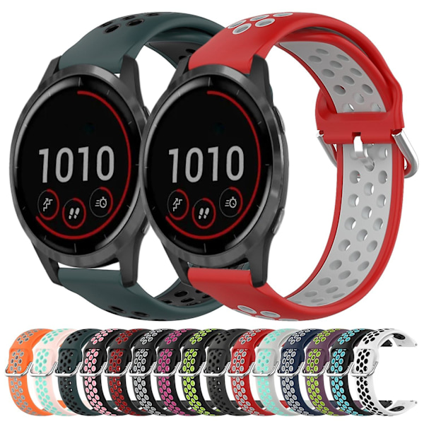 22 mm watch för Garmin Vivoactive4 Black  Grey
