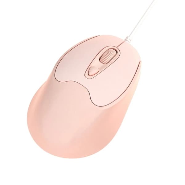 Kablet mus, 800-1200-1600DPI, USB-kabel (rosa)