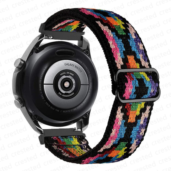 20 mm 22 mm bånd til Samsung Galaxy Watch 4/classic/3/5/pro/active 2 Gear S3 Elastic Nylon Loop Huawei Watch Gt 2 2e 3 Pro Strap 22mm Bohemia color