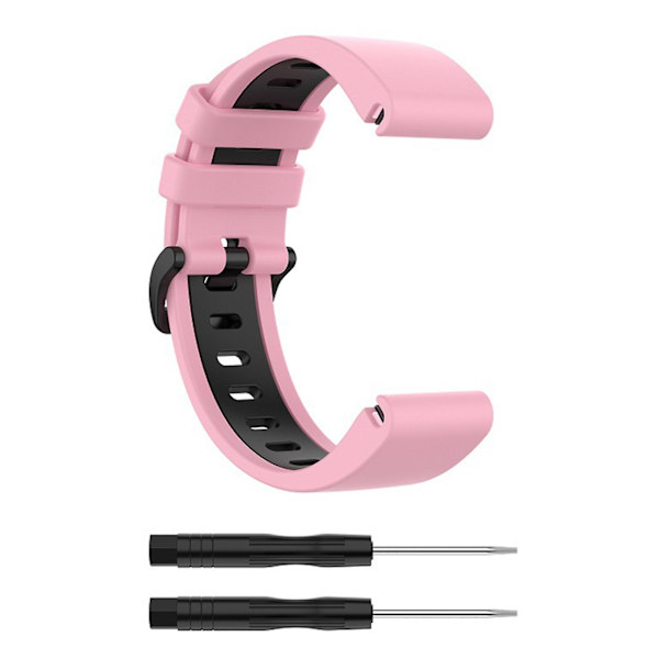 Silikonarmbandsbälte för Fenix ​​7X Watch Soft Strap Loop Armband Black rose red