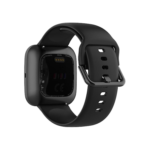 23mm Färgat Spänne Silikon Armband Klockarmband för Fitbit Versa 2 / Versa Lite / Blaze, Storlek: S Black