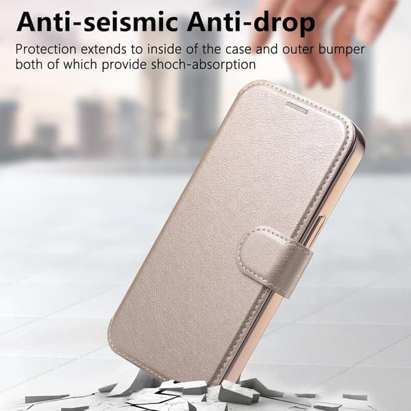 Etui til iPhone 16 Plus, med Magsafe avtakbar magnetisk flipp (sølv)