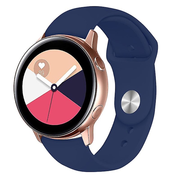 20mm silikonklokkearmbånd til Samsung Galaxy Watch6 Classic 47mm 43mm Midnight Blue