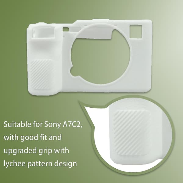 Fodral för Sony A7C Alpha 7C, Silikon Dslr-skydd, Stöttåligt, Dammtätt (Vit) White