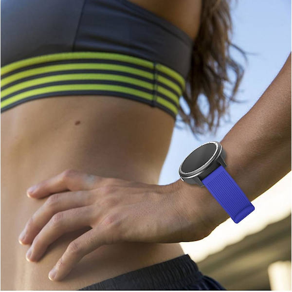 20mm Randigt Textur Silikon Armband för Garmin Vivoactive 3 Justerbart Klockarmband Ersättning Light blue I Garmin Vivoactive 3