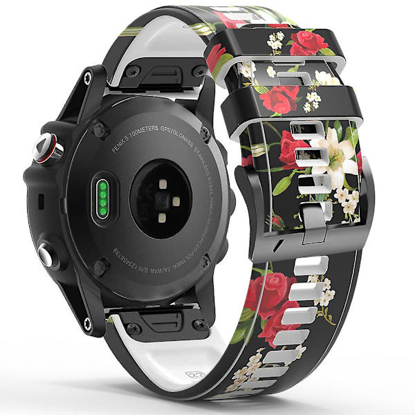 Hurtigudløselig urrem i silikone med trykt mønster til Garmin Forerunner 965/955/945/935 Style G
