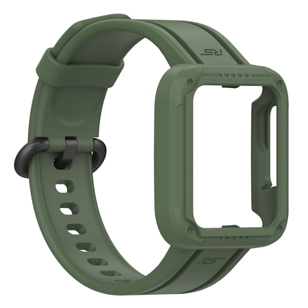 Passer til Redmi 1/Mi Watch Lite/Redmi 2/Mi Watch2 Lite Monokrom Silikon Integreret Urrem Dark Green
