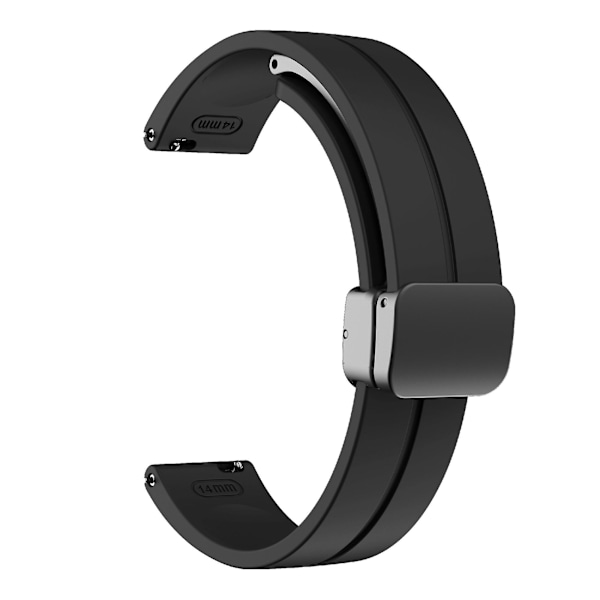 For Garmin Lily 2 Silikonarmbånd med magnetisk foldespenne Black Black Buckle