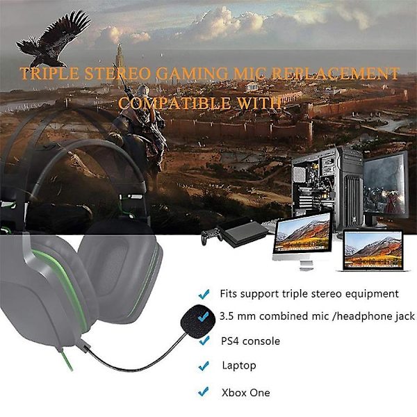 Zj033mr-03 17cm Mono 3,5 mm rak mikrofon för spelheadset