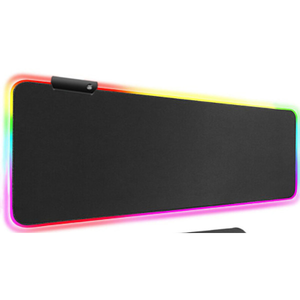 RGB Gaming Mousepad, Ekstra Stor Gaming Mouse Mat Til Gamere, Vandafvisende Kontor Desktop Mat Med 14 Lystilstande 800*300*4Mm Black