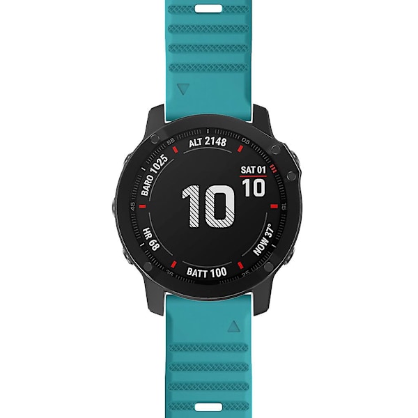 KLB-AWGJ-001 För Garmin Fenix 7 / 7 Pro 22mm Klockarmband Konkav Punkt Silikon Rem Green