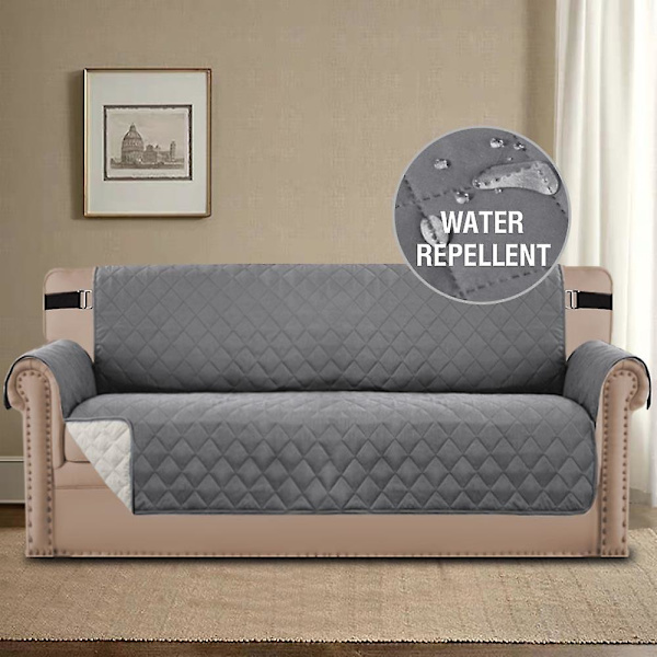 Vandtæt sofabetræk Quiltet sofaprotector Sofabetræk til 2-personers sofa Vandtæt grå sofa