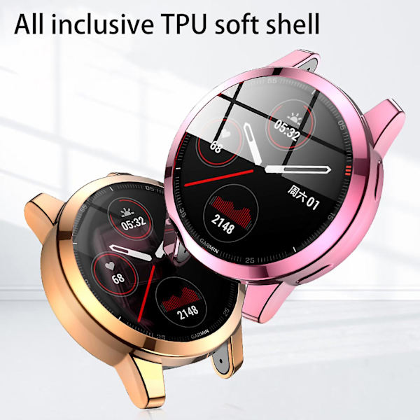 Farfi skyddande fodral för Garmin Vivoactive 4/Vivoactive 4S/Venu 2/Venu 2S Transparent 45mm