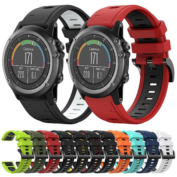 Kaksiväri silikoniranneke Garmin Fenix 3 -kelloon