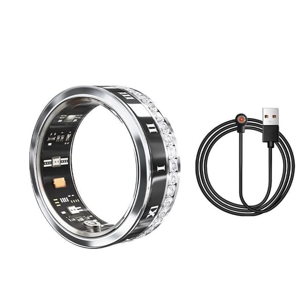 Smart Ring V2, Steg, Puls, Hälso-Tracker, Kompatibel Med Iphone & Android (Silver, 8#)
