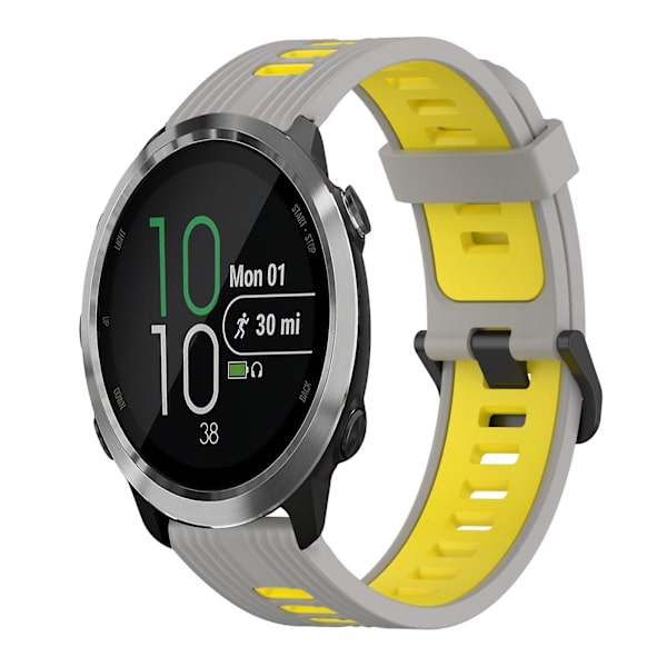 20 mm silikone urbånd til Garmin Forerunner 645 Music Grey Yellow