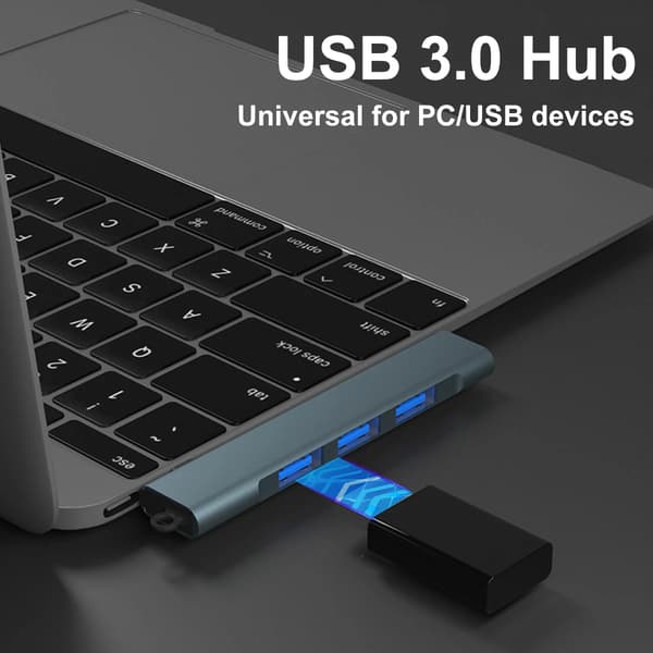 Sovitin - USB-keskitin Multiport, sivu 4-in-1 langaton USB 3.0 telakointiasema (harmaa)