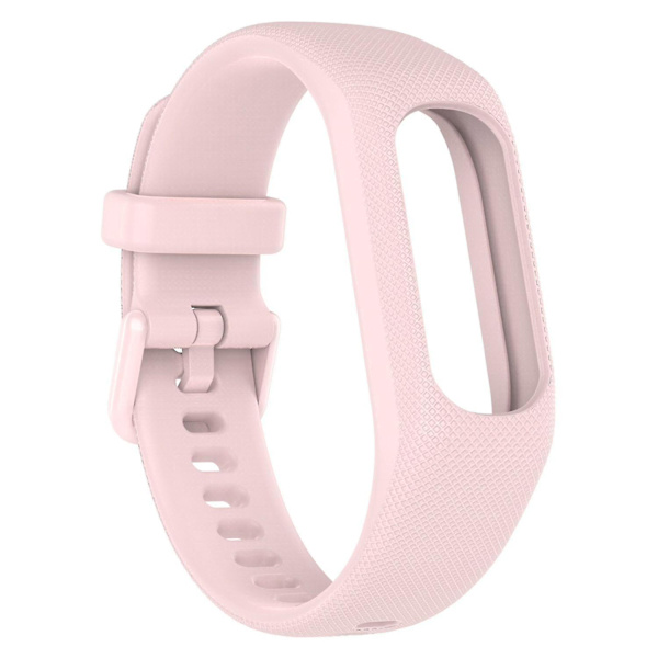 Anti-scratch silikonklockarmband med fodralsskydd för Garmin Vivosmart 5 Rose Pink D Garmin Vivosmart 5