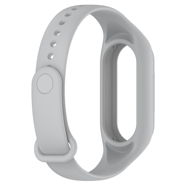 For Xiaomi Smart Band 8 udskiftning silikone urrem integrere armbånd med etui Grey, Grey I Xiaomi Smart Band 8