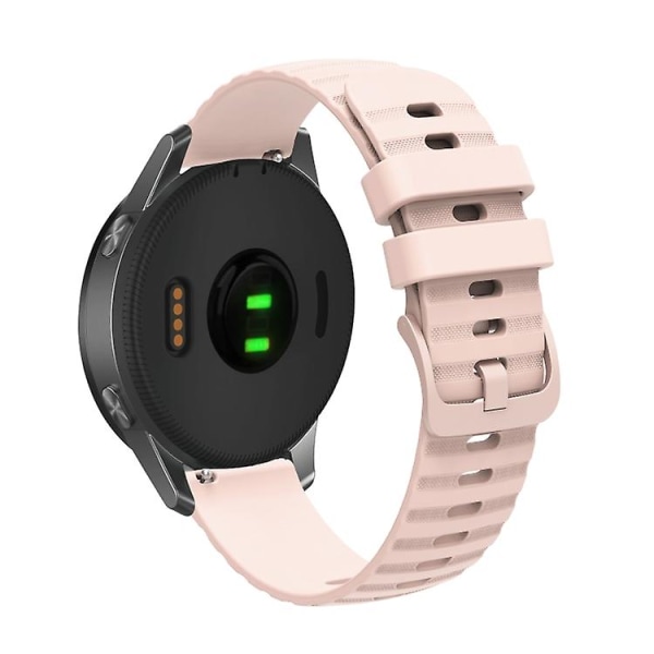 For Garmin Vivoactive 4s 18 mm bølgete prikket ensfarget silikonklokkebånd CJV Pink