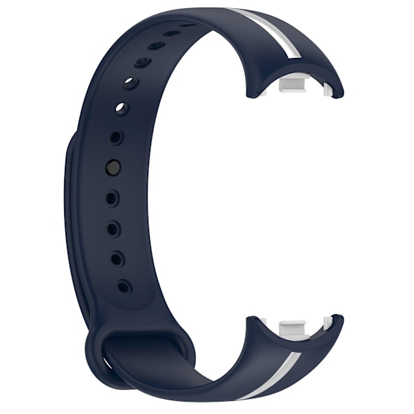 Mjukt silikonklockarmband för Xiaomi Smart Band 8 Tvåfärgat justerbart armband med spänne Blue  White