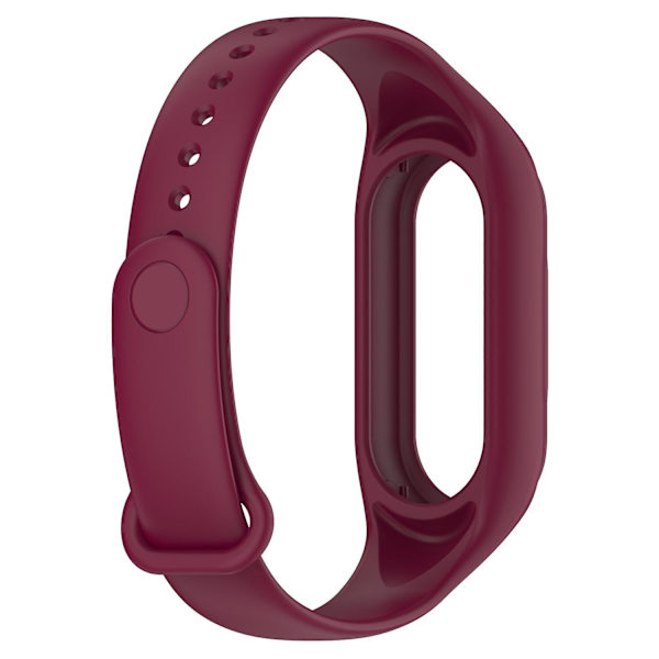 Til Xiaomi Smart Band 8 Udskiftning Silikone Urrem Integreret Håndledsrem med Etui Wine red, Wine Red G Xiaomi Smart Band 8