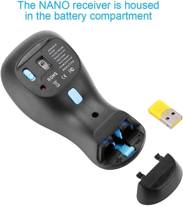 Air Fly Mouse 2.4G, 2-i-1 Gyro Maximal 1600 DPI (Blå och vit)
