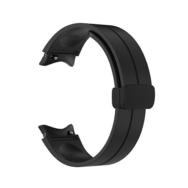 Andningsbart silikonarmband med magnetiskt spänne för Watch 5 Pro Black male