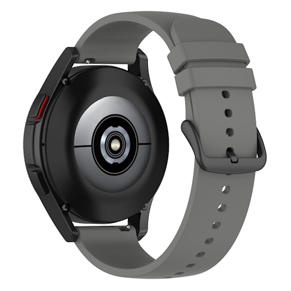 Samsung Galaxy Watch 5 Pro 45mm/Huami Amazfit Bip 3/3 Pro Silikonihihna 20mm Säädettävä Rannehihna Dark Grey Black Buckle