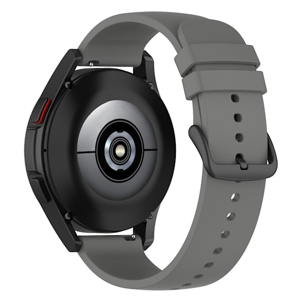 Til Samsung Galaxy Watch 5 Pro 45mm/Huami Amazfit Bip 3/3 Pro Silikonurrem 20mm Justerbar Håndledsstrop Justering Dark Grey Black Buckle