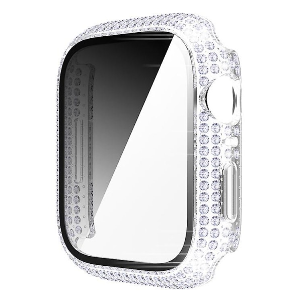 Cover Apple Watch case 45mm 41mm 40mm 44mm Lisävarusteet Diamond Näytönsuoja Karkaistu lasi Iwatch Series 7 3 4 8 5 6 Se 40mm series 654SE Transparent