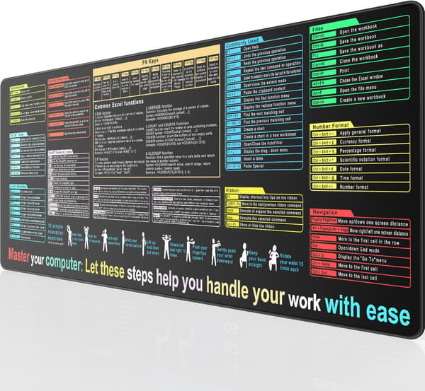 Musemåtte - Excel Ark Skrivebordsmåtte Til Tastatur Og Mus (300*800*3Mm)
