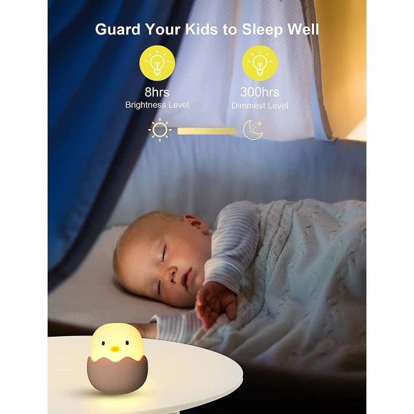 Natlampe til børn Værelse til sengekanten Sygepleje Amning Usb genopladelig lampe Børnegaver