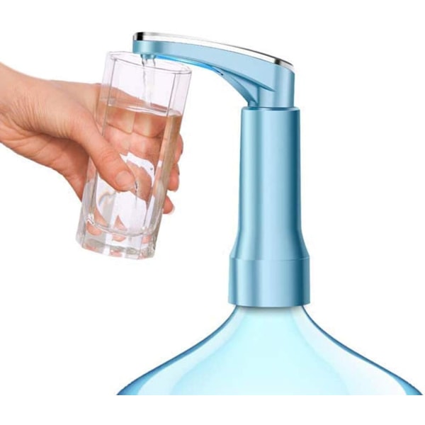 Elektrisk drikkevandspumpe til 5-gallon spande, 2.16\" og 1.5\" diameter flasker (Blå)