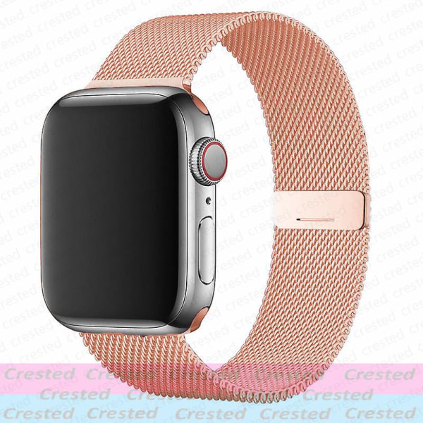 Milanese løkkestropp For Apple Watch Ultra Band 44mm 40mm 45mm 41mm 49mm 42mm 38mm 44 Mm Correa-armbånd Iwatch Series 3 6 Se 7 8 38mm 40mm 41mm new pink