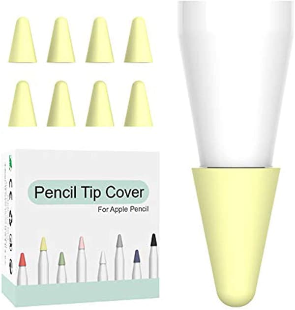 Fodral - 8 st silikonpennskydd för Apple Pencil 1:a/2:a generationen (gul)